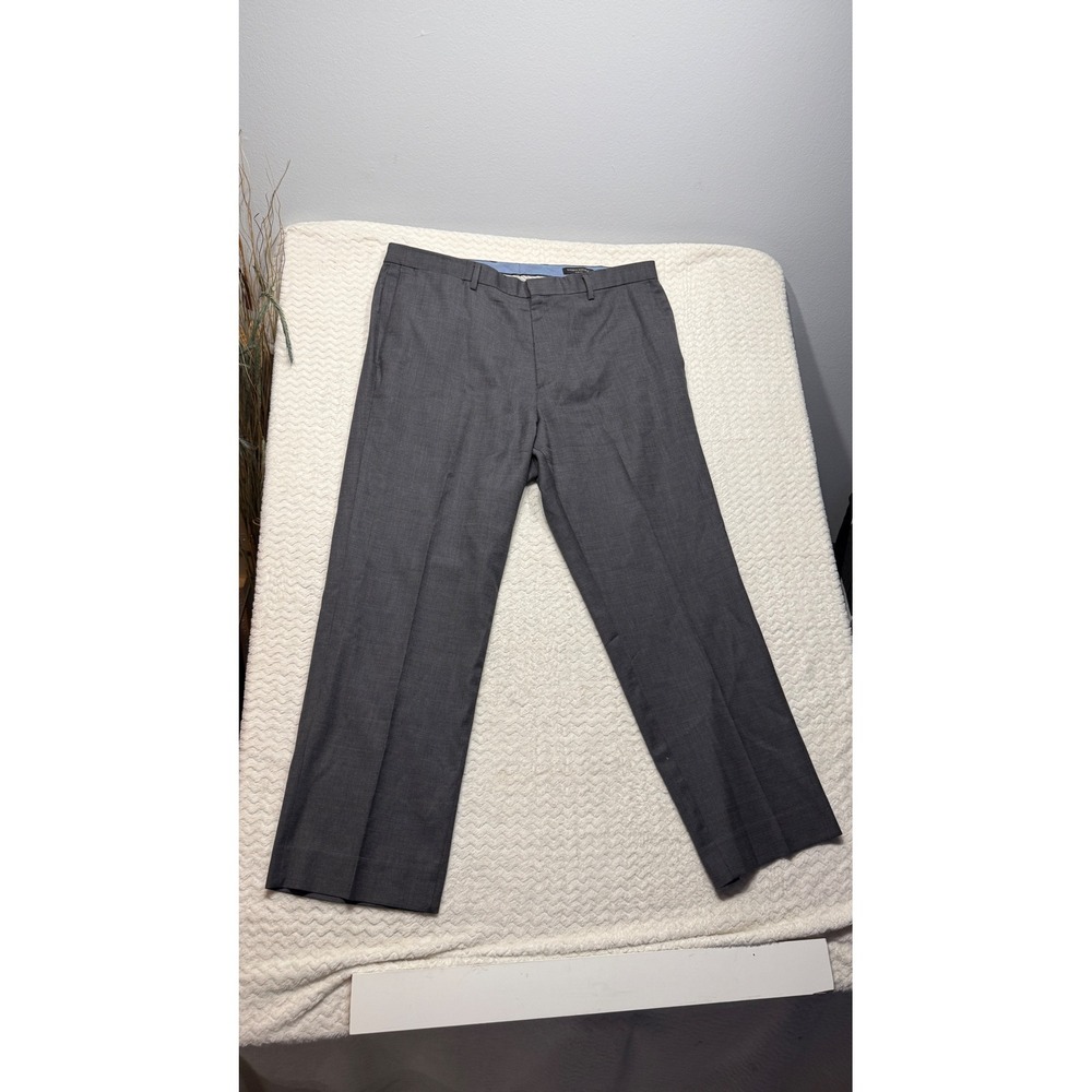 Banana Republic Slim Fit Grey Dress Pants Mens 38x30 Flat Front Slacks Business
